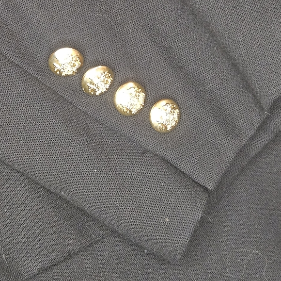 Ralph Lauren Vintage Black Wool Blazer 18  Gold Crest Buttons Bullion Crest Chic - Picture 10 of 10